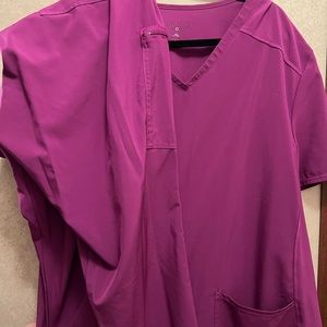 White Cross Allure Purple 2XL Scrub Set